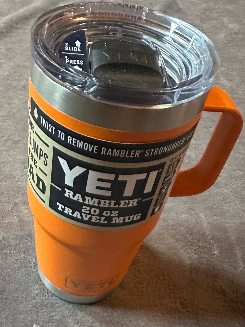 YETI Rambler 20 oz Travel Mug King Crab Orange Stronghold Lid NEW Wrap